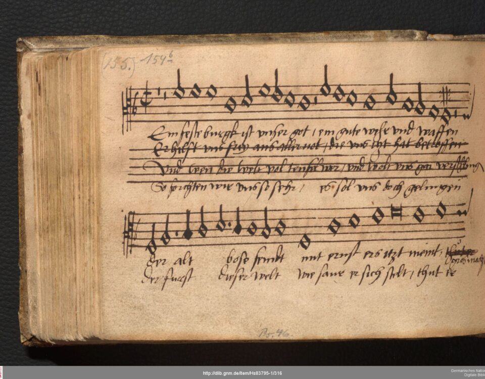 Ein feste Burg ("A Mighty Fortress") in manuscript form.